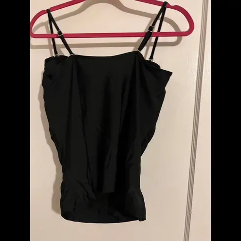 Catalina Elegant Black Bandeau Twist Front Swimsuit Top size Large (12