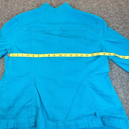 Ruby Rd Jacket Womens 14 Teal Blue Green Beaded Button Front Southwestern Coat