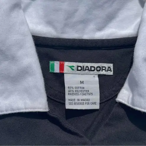 Diadora Black and White Sleeveless Polo Size M