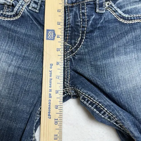 Silver Jeans Womens Eden Flare 30" Medium Wash Low Rise Y2K Western Thick Stitch