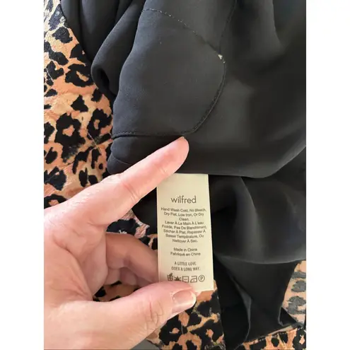 Aritzia Wilfred “Isabelle” Leopard Print Slip Dress Hidden Pockets Size 2