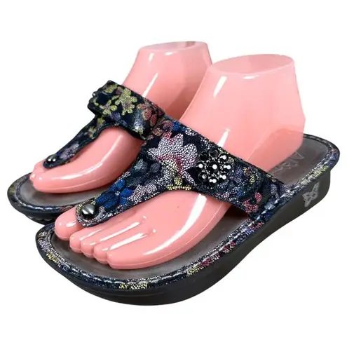 Alegria Carina Noche Flora Floral Leather Sandal Women's EU 37 US 6.5/7