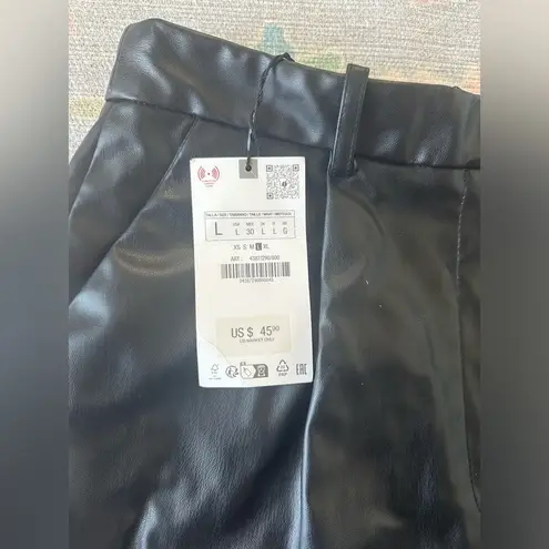 ZARA NWT  High Waist faux Leather Shorts