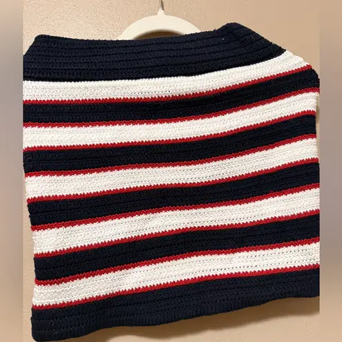 Valentino Garavani Valentino Striped Mini Skirt in Navy, Red, and White