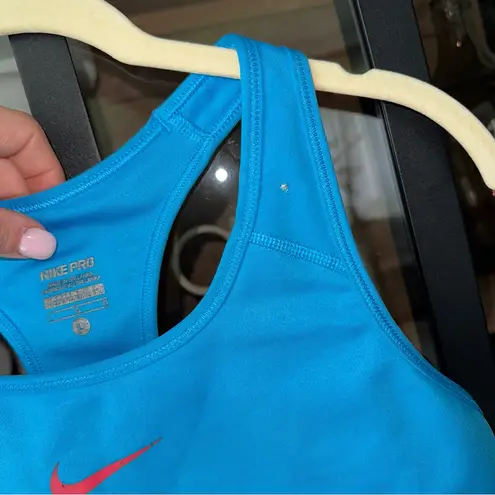 Nike  dri-fit sports bra logo sky blue tank workout top neon