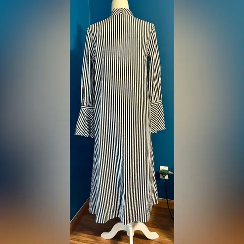 L'Academie L’Academie Alex Bell Sleeve Striped Duster Dark Charcoal/white Size S