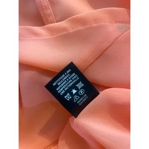 Lafayette 148 Asymmetric Crepe Dress GORGEOUS COLOR Coral Reef Sleeveless Size S