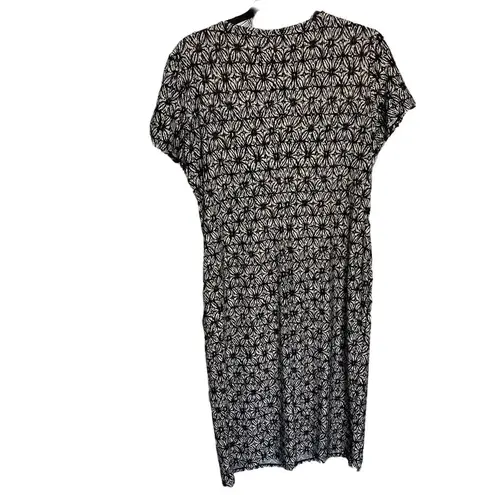 Requirements Vintage Black & White Faux Wrap Midi Dress Women's Size: Large