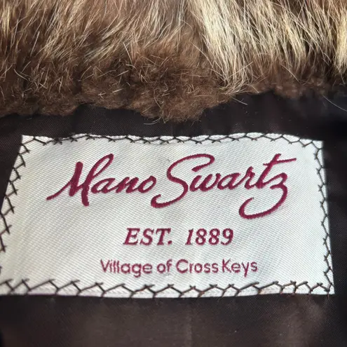 Vintage 1970s Mano Swartz Raccoon Fur Vest Brown Real Fur Long Women’s Large