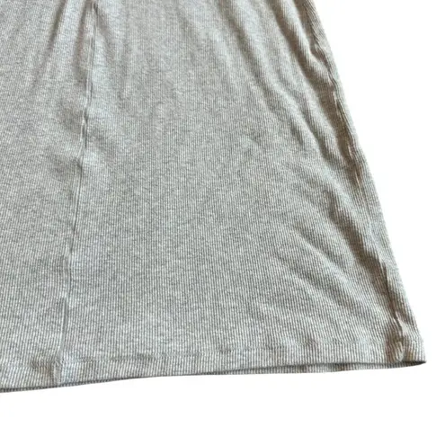 SKIMS Grey Ribbed Stretch Bodycon Dress Mini Crew Neck Lounge Size 2X Women's
