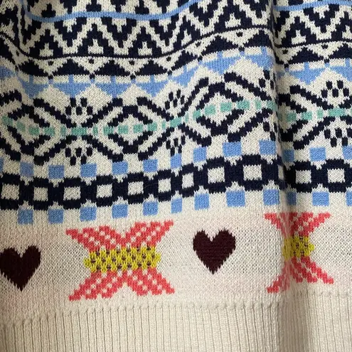 Maison Jules Heart Pullover Knitted Sweater Size Large