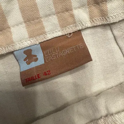 Lulu Castagnette Striped Wide Leg Pants Beige White EU 42 US 10 NWT Tan