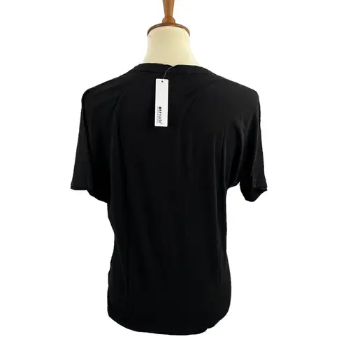 LA Made  Black Layered Cutout Tee Black Small New