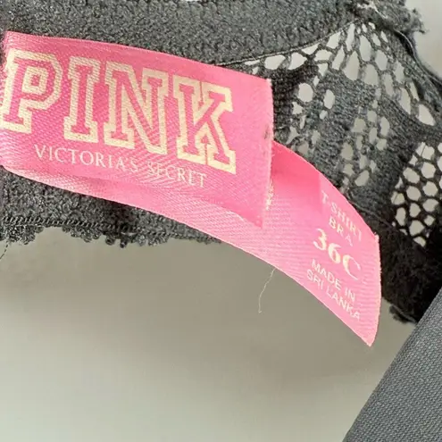 PINK - Victoria's Secret C30 Pink Victoria’s Secret black padded tshirt bra size 36C