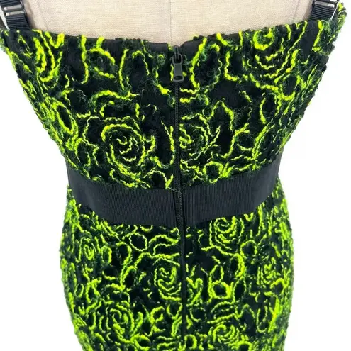 Milly Neon Webbing Corset Dress Black Green Size 10