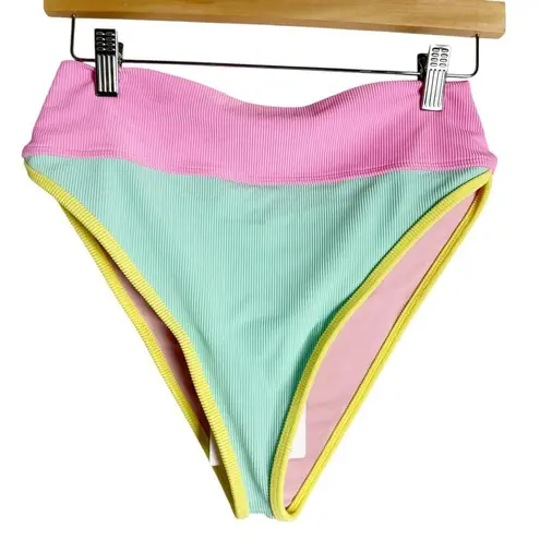 Beach Riot Emmy Pastel Macaron Colorblock High Waisted Bikini Bikini Bottoms L