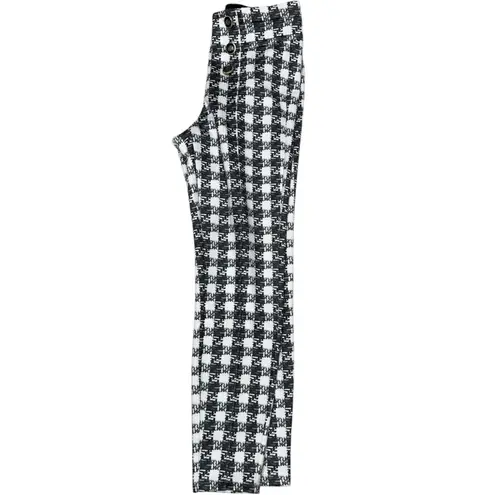 Everyday Jones Faux Suede Tweed Black and White Checkered Women's Pants, Small