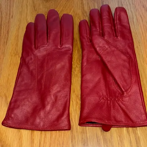 Leather Gloves Red