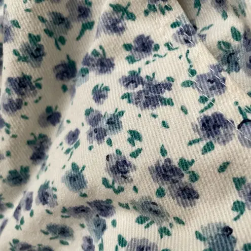 Vintage 80s 90s Northwest Blues Calico Floral Twill Pull On Shorts M Blue Size M