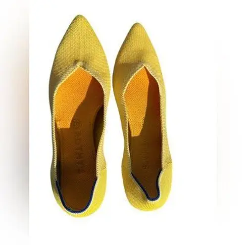 Rothy's The Point Yellow Shoes Flats Women's 9, PREOWED Used.🍋