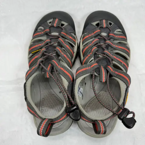 Keen Waterproof Water Newport Hiking Sandals Shoes Gray Orange Accent Size 8