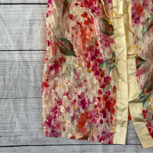 Vintage Inner Most Pink Yellow Floral Robe Missing Belt Size Small Floral Kimono