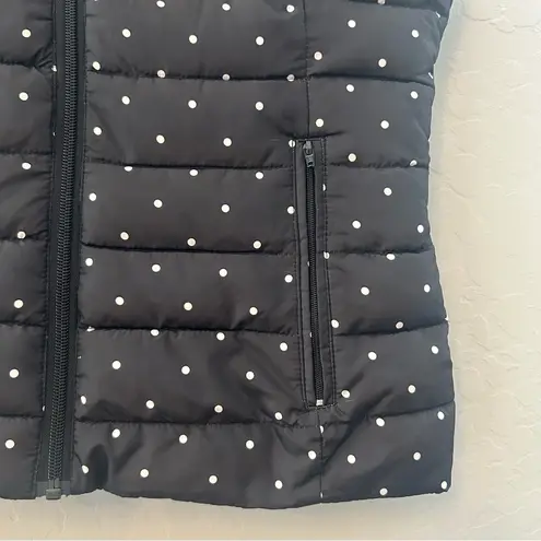 Colebrook Essentials LOFT black and white polka dot puffer vest size small NEW
