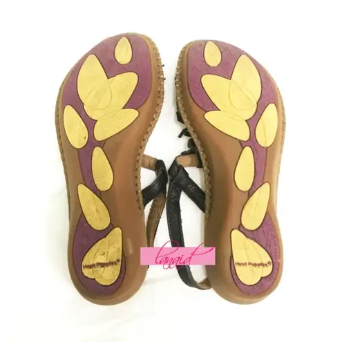 Hush Puppies Laze Slingback Leather Fringe Western Low Heel Comfort Flat Sandals