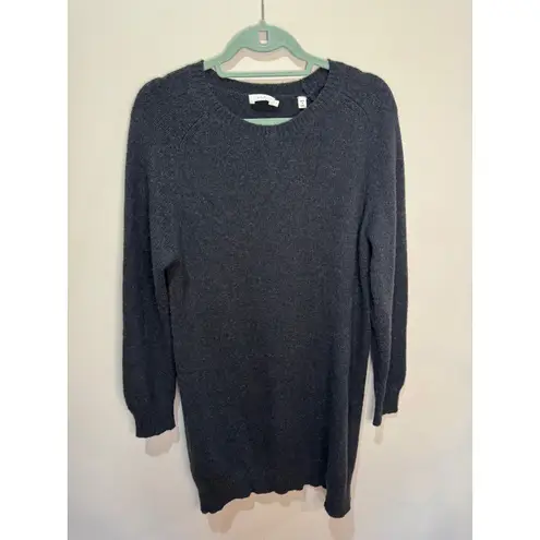 ALC Frank A.L.C. Gilbert Merino Wool Camel Long Sleeve Sweater Dress Charcoal Sz L $445