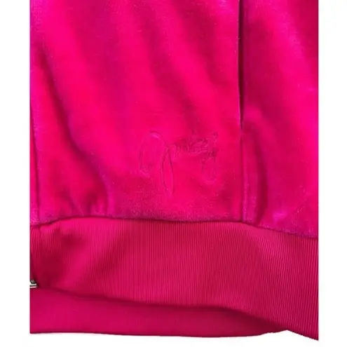 Juicy Couture  Y2K Hot Pink Velour Zip Up Tracksuit Hoodie Jacket Large