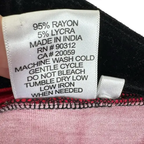 Parsley & Sage Red Gray Patterned Rayon Stretchy Lightweight Open Vest Size 2X