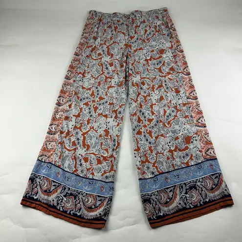 Hei Hei Printed Wide Leg Summer Weight Wide Leg Pant L Orange Size L