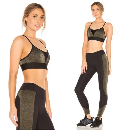 Koral • Trifecta Versatility Bra sports Black Gleam metallic gold