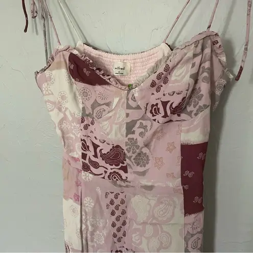 Wilfred Aritzia Soft Pink and Purple Patchwork Fable Dress sz 10