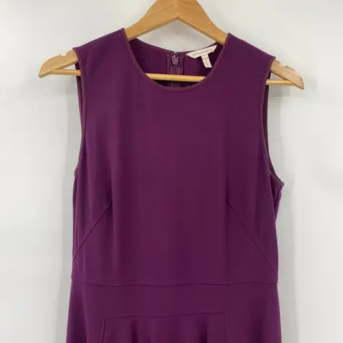 Rebecca Taylor  Dress Fit & Flare Sleeveless Suiting Circle Purple Womens size 8