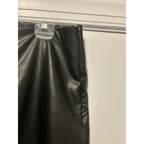 Karen Kane Wide Leg Faux Leather Pants Women's Size XL Gothic Rocker City Edgy