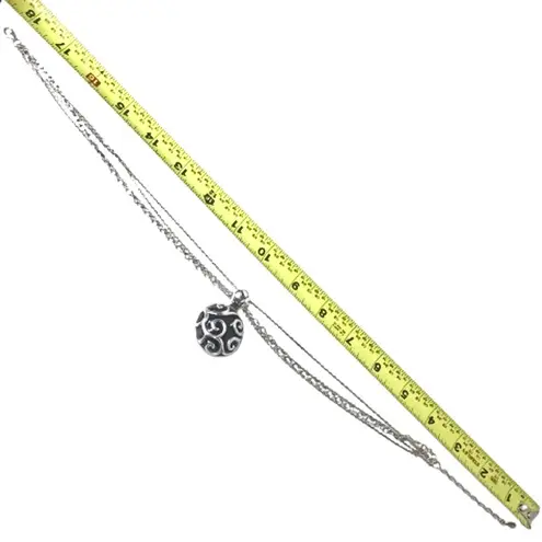 BARSE Sterling Silver Scroll Black Onyx Pendant & Multi-Strand Necklace RARE