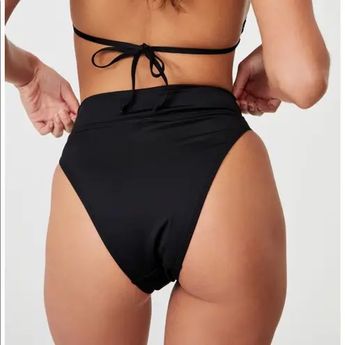 Cotton On New curve high waisted cheeky bottom bikini size 16 black 