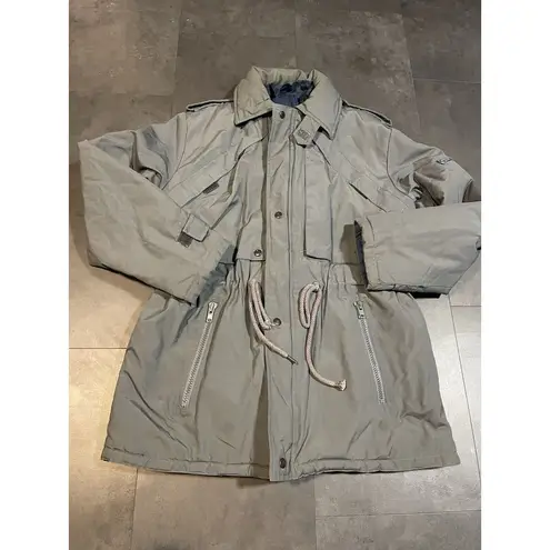 Reversible longline quilted jacket coat Size XL. Gray And Blue