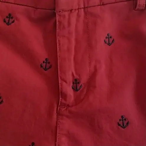 Jones New York Jones NY Red Embroidered Anchor Shorts Blue 6 Preppy Nautical