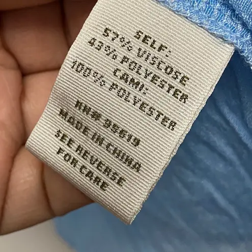 Fever Ruffle Sleeve Blouse Flowy Off Shoulder Top Baby Blue XL Peasant Beachy