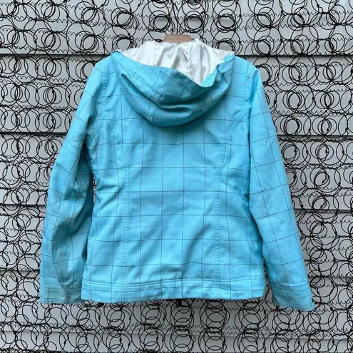 Burton Dream DryRide blue plaid faux fur lined snowboard coat jacket