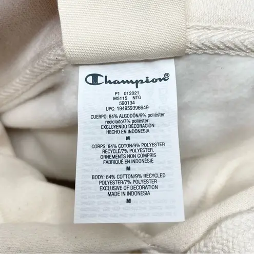 Champion Reverse Weave Natural State Cropped Hoodie Off White Cream Medium NWT