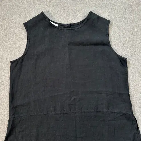 Bryn Walker Sleeveless Tunic Top Side Split Women's Small Black Linen Laganlook