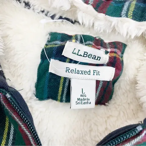 NEW LL Bean Scotch Plaid Flannel Shirt Jacket Sherpa