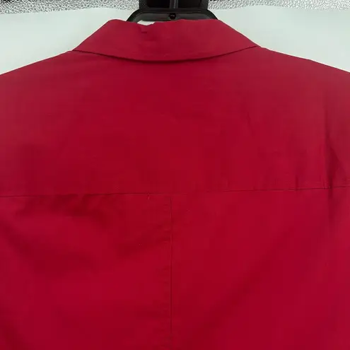 Avenue Button Up Womens Top Sz 26/28 Holiday Roll Tab Blousy NWT Minimal Office