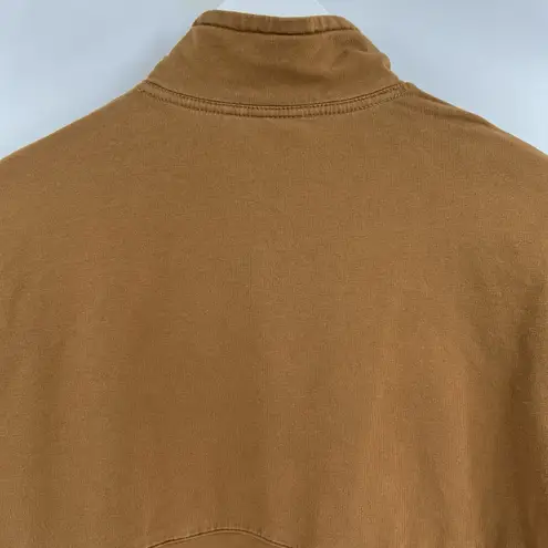 Richer Poorer Terry Half Zip Pullover in Woodgrain Tan Brown Women's Size Small