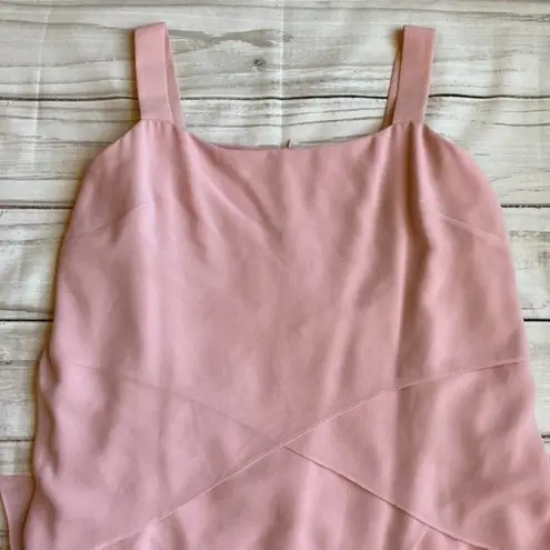 Ursula of Switzerland Vintage Bridesmaid Pink Layered Ruffle Midi Dress Size 14