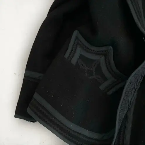 None Black Blazer Wool Appliqué Design Two Button Closure VINTAGE Retro