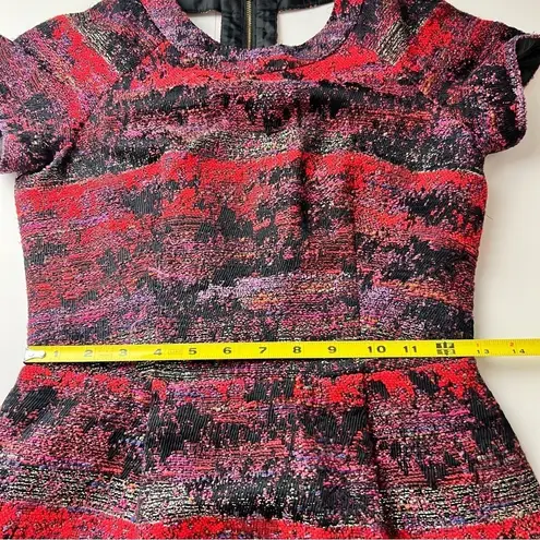 Topshop  Red Tweed Cutout Mini Dress XS Preppy Gossip-Girl Chic Holiday Party